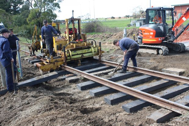 Recycled plastic railway sleepers laid in Victoria